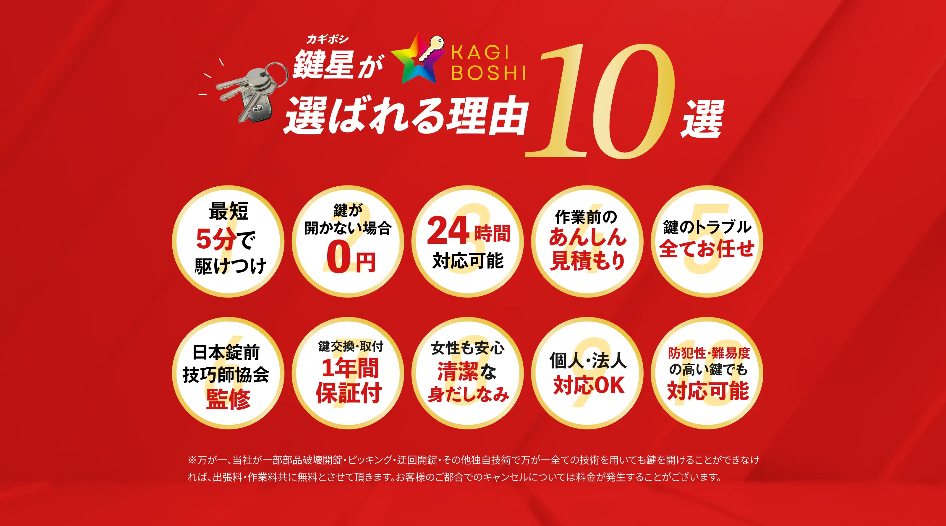 鍵星が選ばれる理由 10選